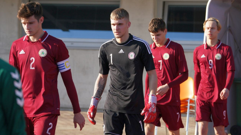 Latvijas U17 izlases futbolisti. Foto: LFF