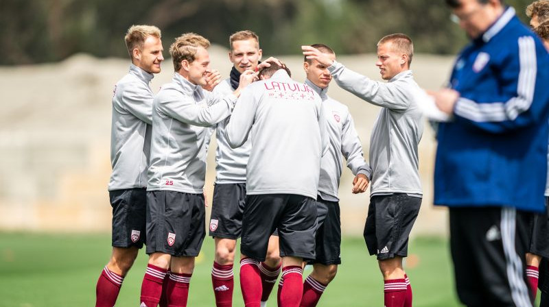 Latvijas izlase treniņā Maltā. Foto: Sanita Ieva Sparāne