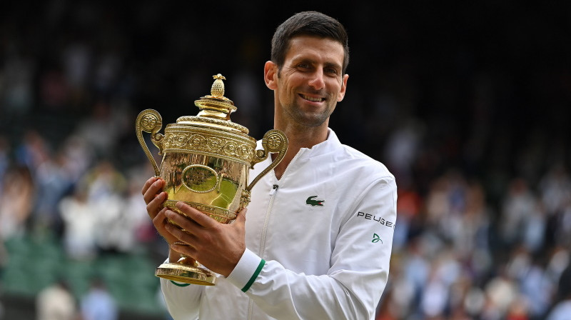 2021. gada Vimbldonas čempions Novaks Džokovičs. Foto: Imago Images/Scanpix