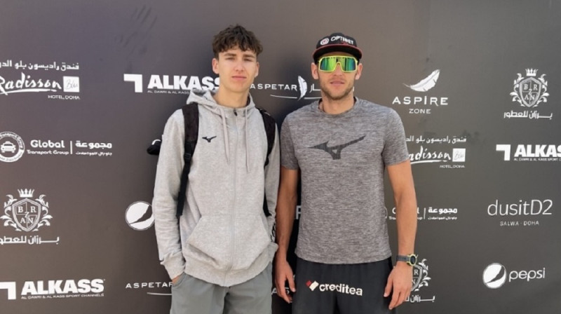 Kristians Fokerots un Edgars Točs. Foto: Latvijas Volejbola federācija.