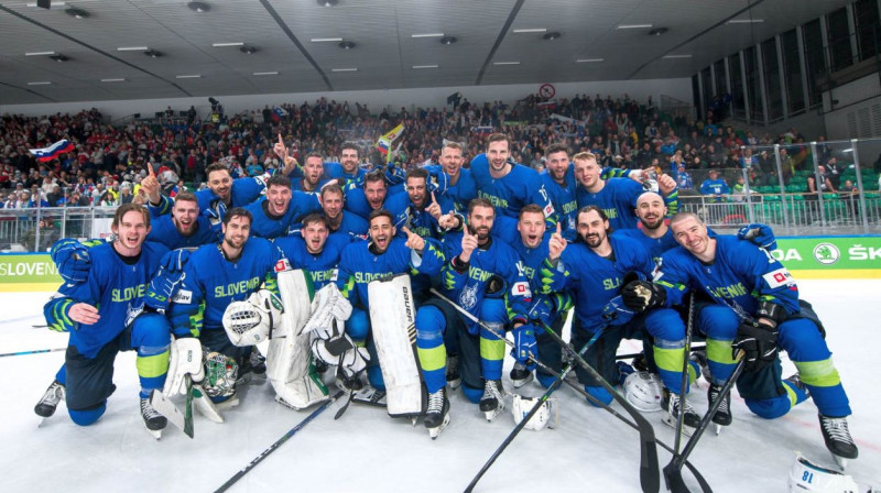 Slovēnijas hokeja izlase. Foto: Domen Jančič/IIHF