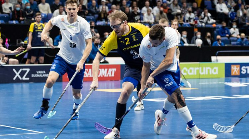 Zviedrija pret Somiju pasaules čempionātā. Foto: IFF