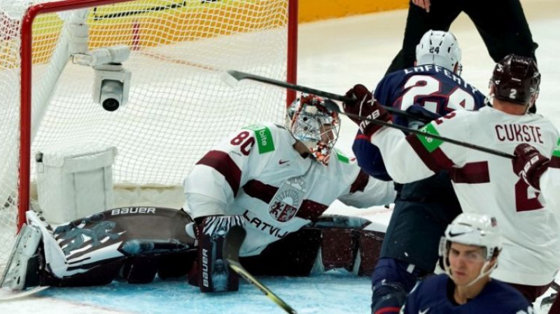 Elvis Merzļikins pret ASV. Foto: F64/Romāns Kokšarovs