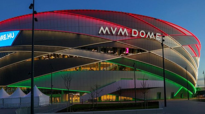 Ungārija plānoja spēles aizvadīt ''MVM Dome'' hallē Budapeštā. Foto: Torok Attila