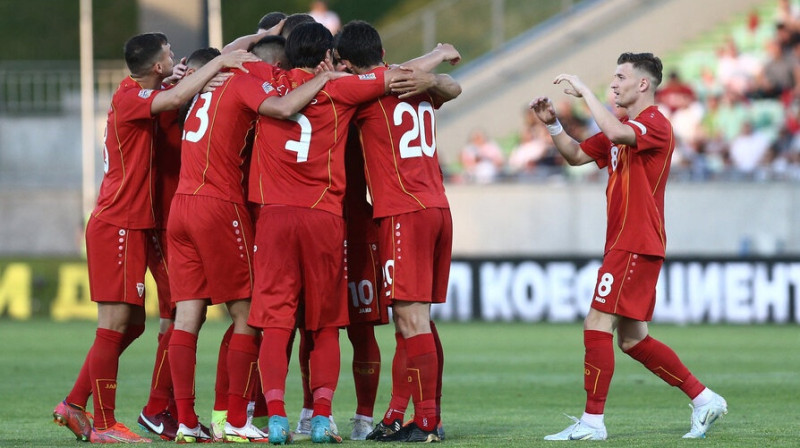 Ziemeļmaķedonijas futbolisti. Foto: SPO/Scanpix