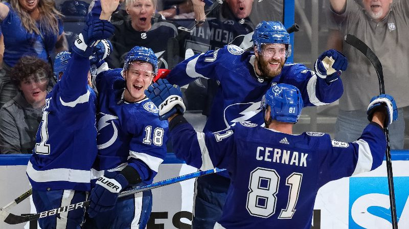 ''Lightning'' hokejistu gaviles. Foto: GETTY IMAGES NORTH AMERICA/Scanpix