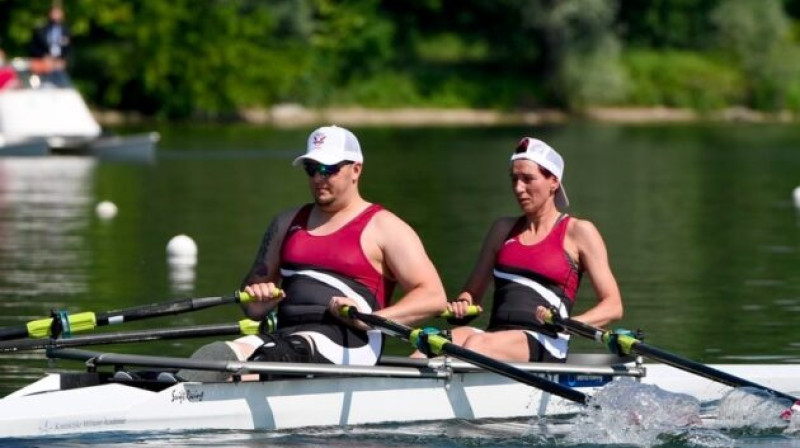 Krists Mickēvičs (priekšplānā). Foto: World Rowing