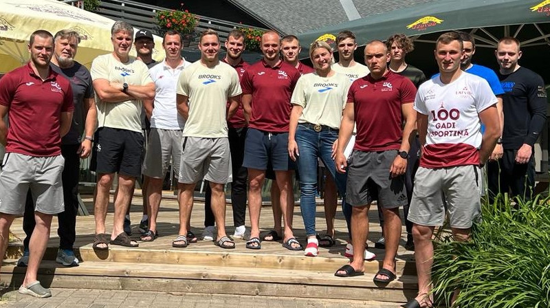 Izlases sastāvs treniņnometnē. Foto: Latvijas Bobsleja un skeletona federācija