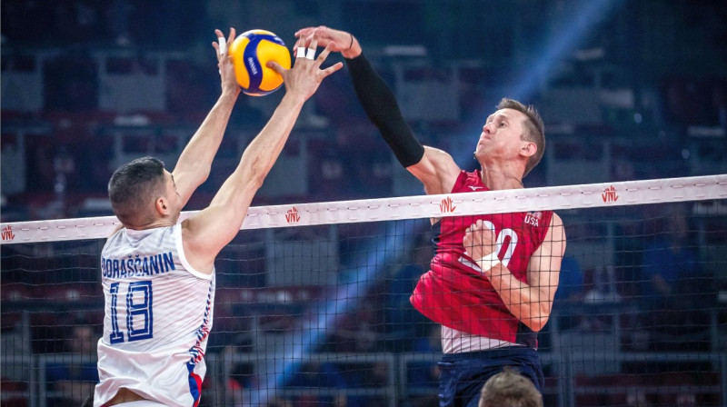 Serbija pret ASV. Foto: volleyballworld.com