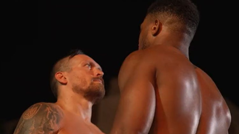 Oleksandrs Usiks un Entonijs Džošua. Foto: ekrānšāviņš