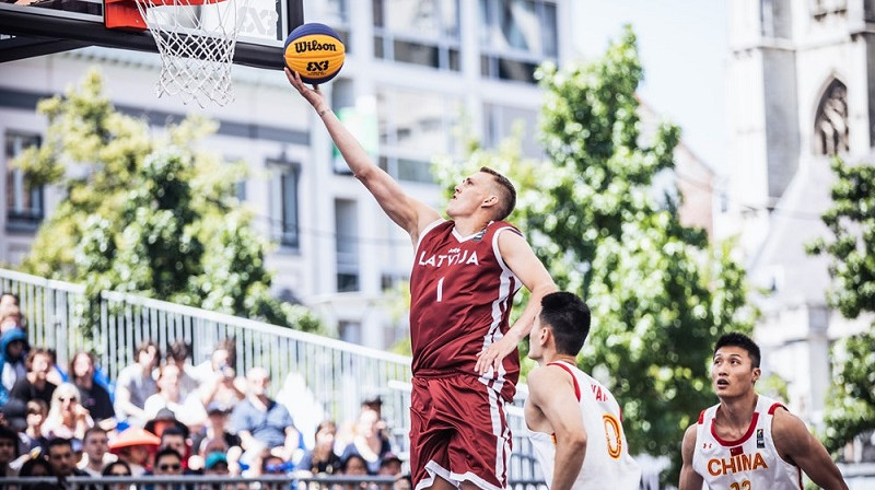 Nauris Miezis 2022. gada 22. jūnijā Antverpenē. Foto: FIBA