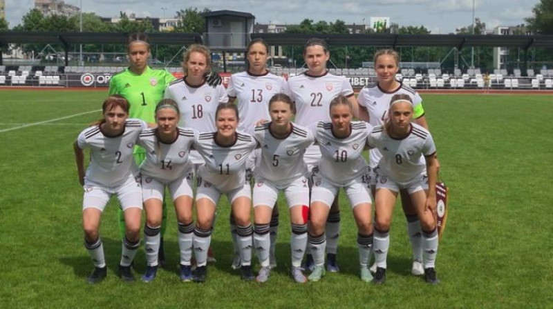 Latvijas U-19 sieviešu futbola izlase. Foto: LFF