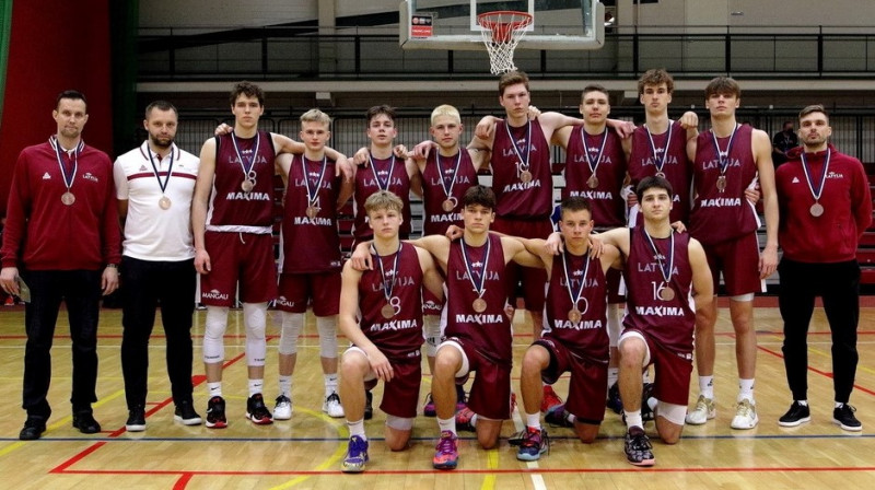 Latvijas U18 basketbola izlase. Foto: LBS