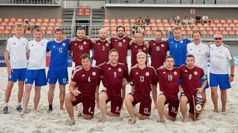 Latvijas pludmales futbola izlase. Foto: beachsoccer.com