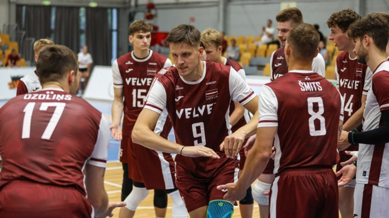 Latvijas vīriešu volejbola izlase. Foto: LVF