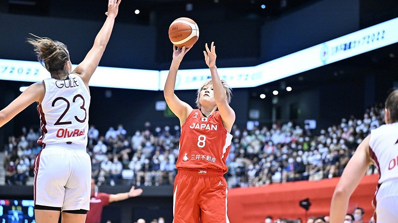 Aleksa Gulbe 2022. gada 11. augustā. Foto: Japānas basketbola asociācija