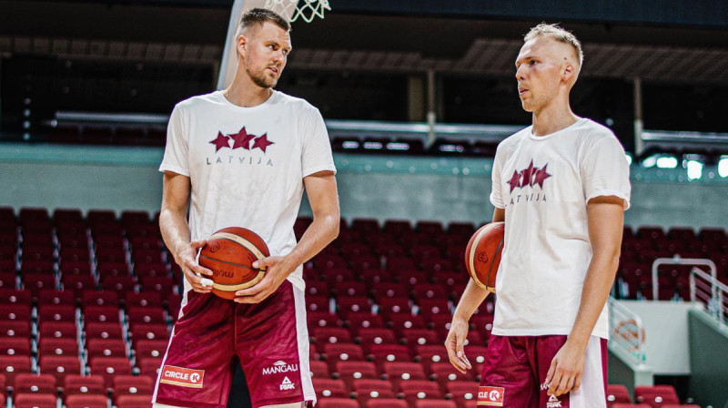 Kristaps Porziņģis un Jānis Bērziņš, Foto: LBS