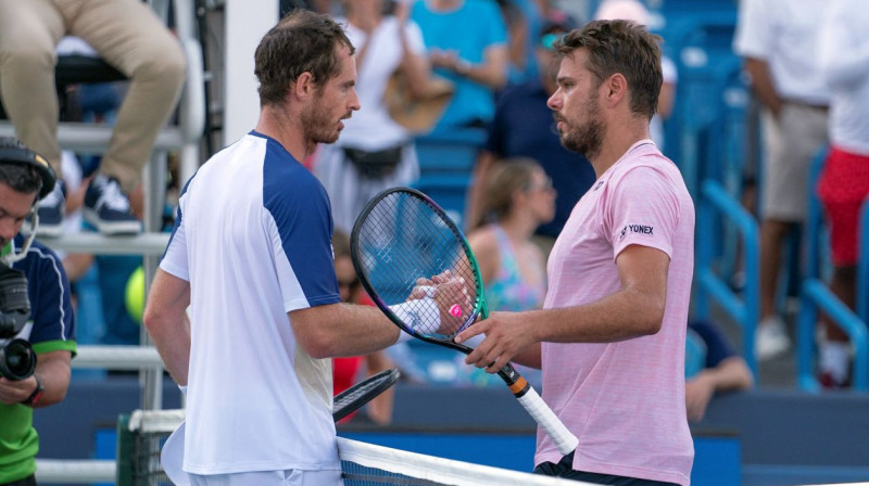 Endijs Marejs un Stans Vavrinka pēc 23. savstarpējās spēles. Foto: Susan Mullane/USA Today Sports/Scanpix