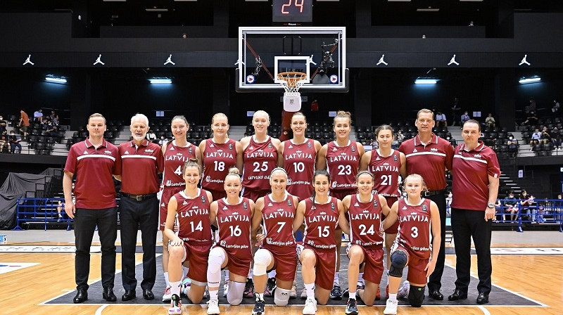 Latvijas sieviešu basketbola valstsvienība 2022. gada 11. augustā. Foto: Japānas basketbola asociācija