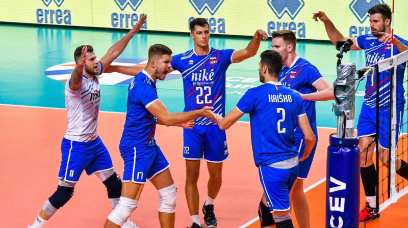 Slovākijas izlases volejbolisti. Foto: eurovolley.cev.eu