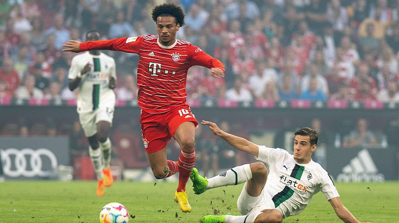 "Bayern" vienīgo vārtu autors Lerojs Sanē. Foto: imago/Scanpix