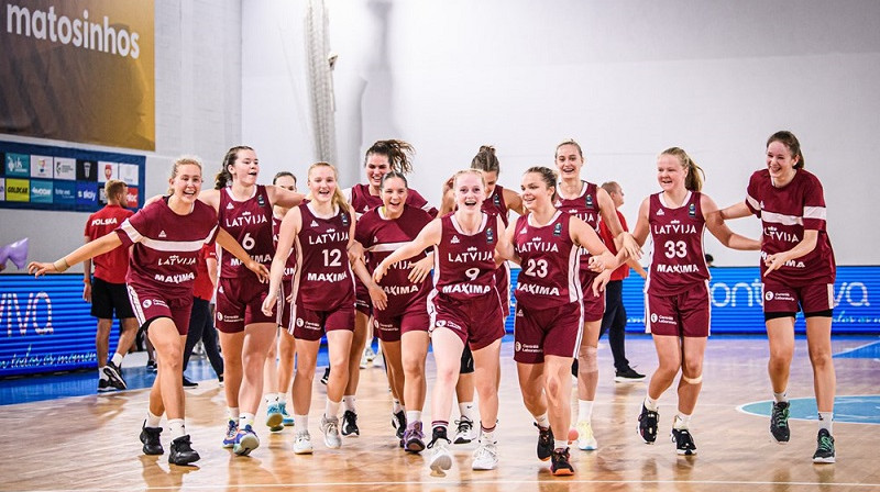 Latvijas U16 meitenes 2022. gada 27. augustā. Foto: FIBA