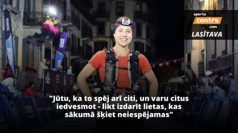 Anete Švilpe pēc finiša Monblāna kalnu maratonā. Foto: A. Švilpes personīgais arhīvs
