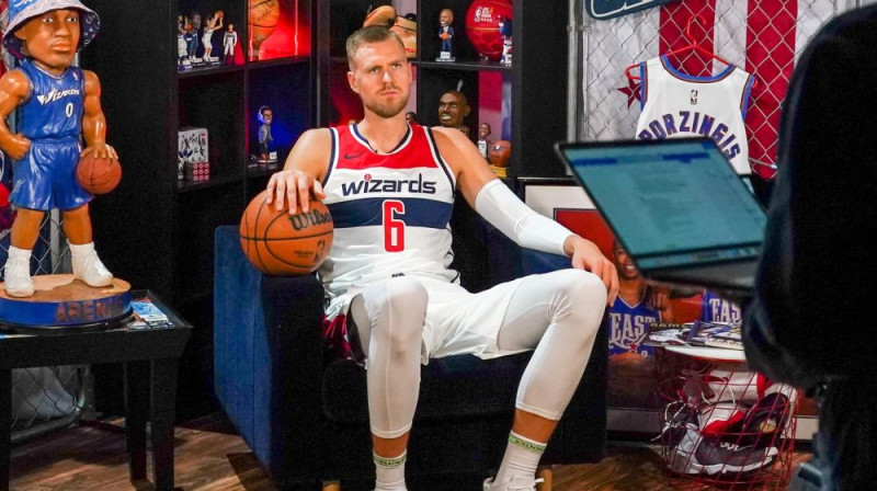 Kristaps Porziņģis mediju dienā. Foto: Washington Wizards