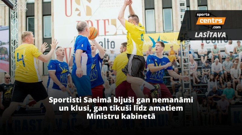 Politiķu cīņa basketbola laukumā 2022. gada "Krastu Mačā". Foto: Renārs Koris, "Krastu Mačs"
