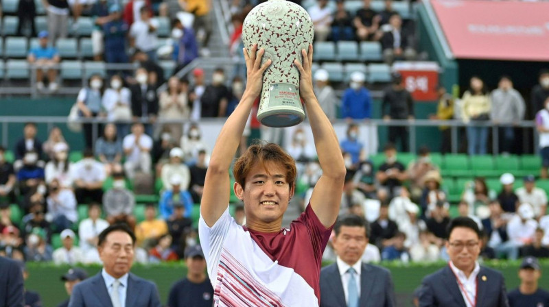 2022. gada Seulas "Korea Open" uzvarētājs Jošihito Nišioka. Foto: Jung Yeon-Je/AFP/Scanpix