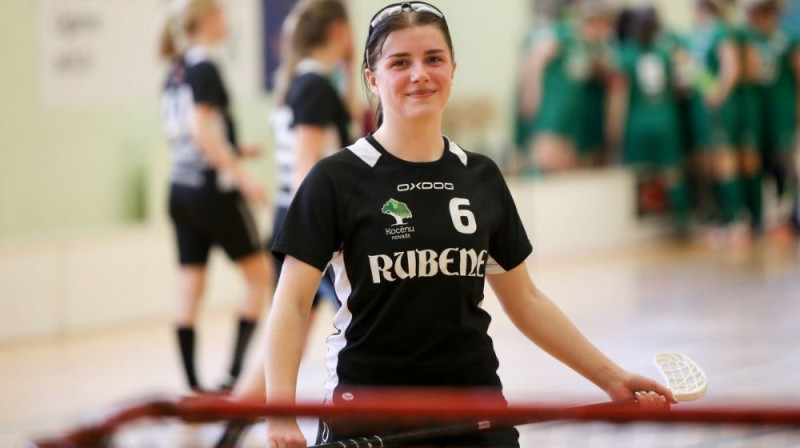 ''Rubenes'' florboliste Samanta Bērziņa. Foto: Ritvars Raits, floorball.lv