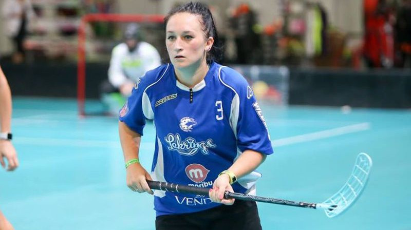 ''Lekrings'' spēlētāja Džeina Eglīte (#3). Foto: Ritvars Raits, floorball.lv