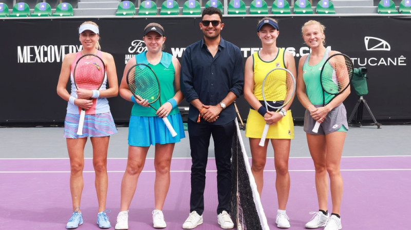 Ludmila Kičenoka, Aļona Ostapenko, Barbora Krejčīkova, Kateržina Siņakova. Foto: Prensa GDL Open 2022 / guadalajaraopen.com