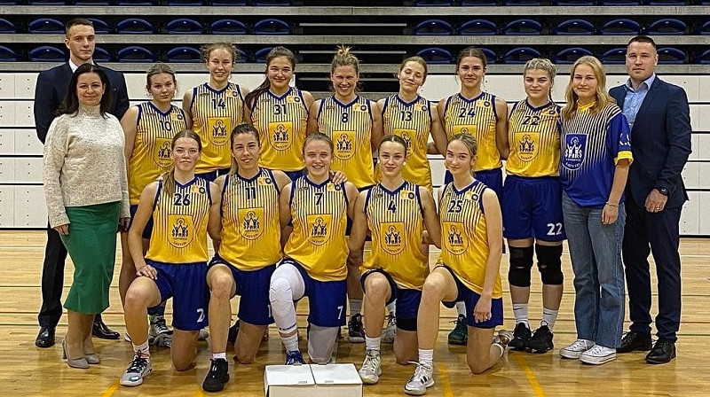 Ventspils basketbolistes pirmajā mājas spēlē 2022. gada 21. oktobrī. Foto: Ventspils Spars