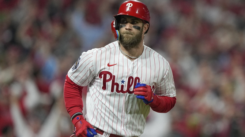 Filadelfijas "Phillies" beisbolists Braiss Hārpers. Foto: AP/Scanpix
