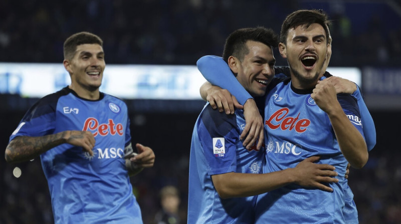 A sērijas līderes "Napoli" futbolisti. Foto: AP/Scanpix