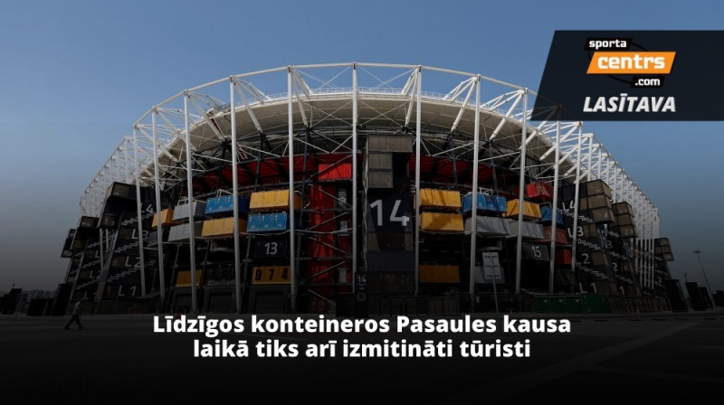 "Stadium 974" - pirmais pārvietojamais stadions Pasaules kausa vēsturē. Foto: Reuters/Scanpix