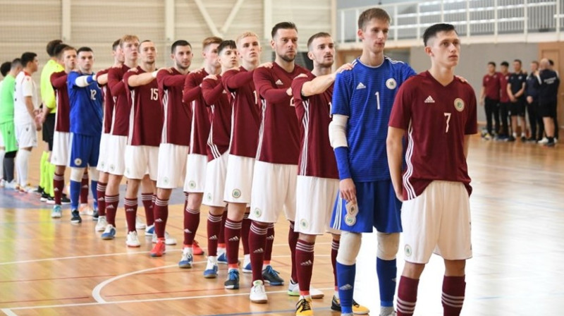 Latvijas telpu futbola valstsvienība Horvātijā. Foto: LFF
