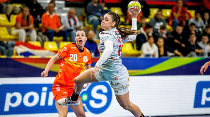 Spānija pret Nīderlandi. Foto: Kolektiff Images/EHF