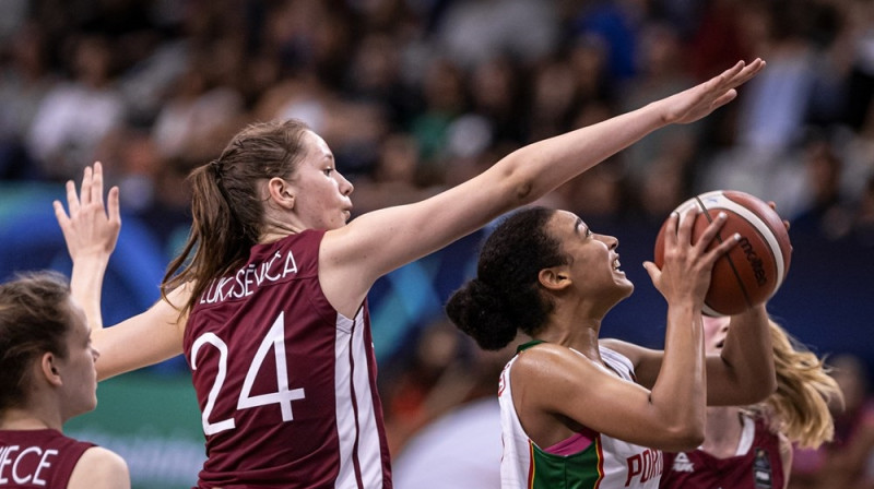 Krista Lukašēvica Eiropas U16 čempionātā Portugālē. Foto: FIBA