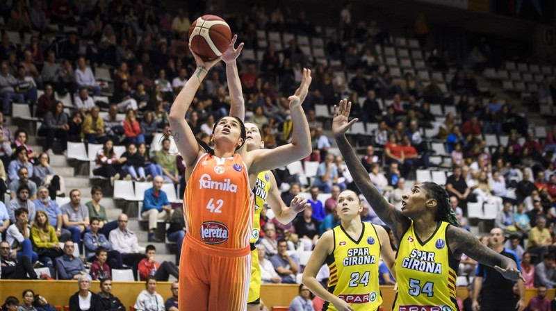 Amanda Zahui 2022. gada 2. novembrī Žironā. Foto: EuroLeague Women