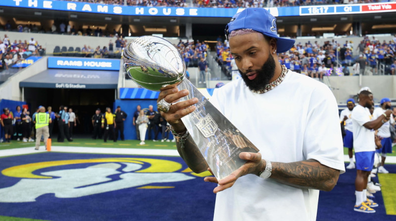 Odels Bekhems ar Lombardī trofeju. Foto: AFP/Scanpix