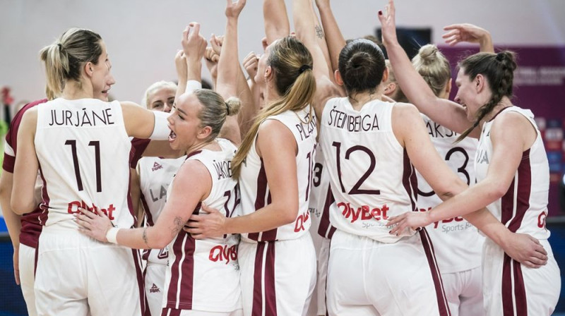 Latvijas sieviešu valstsvienība. Foto: FIBA