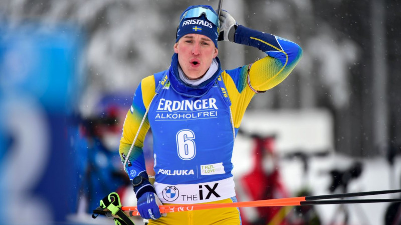 Zviedrijas biatlonists Martins Ponsiluoma. Foto: Jure Makovec/AFP/Scanpix