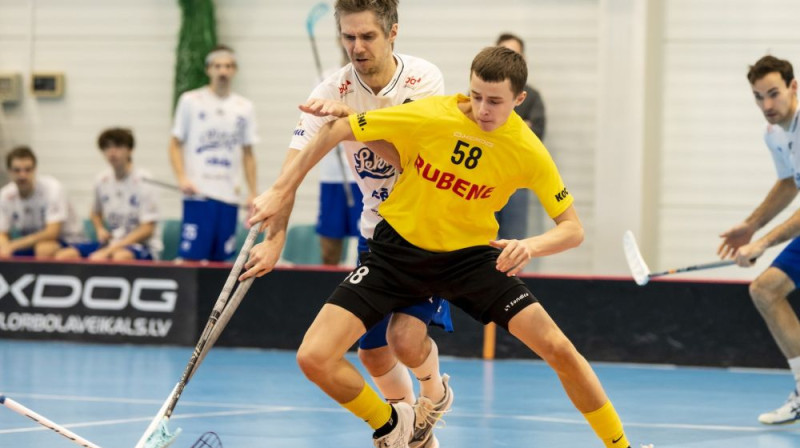 Jēkabs Keišs (#58), foto: Floorball.lv