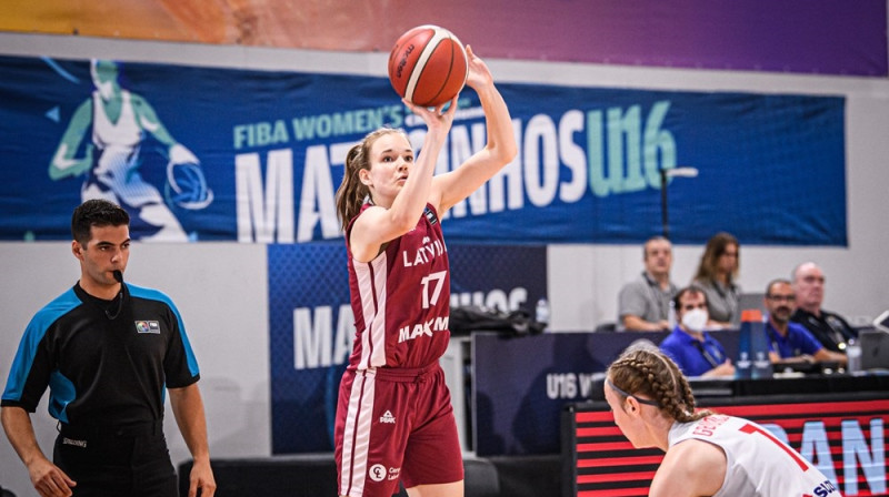 Paula Putniece Eiropas U16 čempionātā Matusiņju. Foto: FIBA