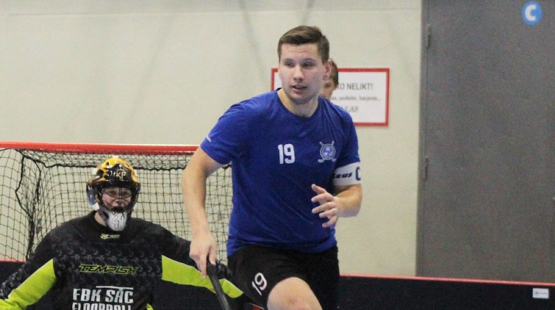 Dēvids Osītis (#19), foto: Floorball.lv
