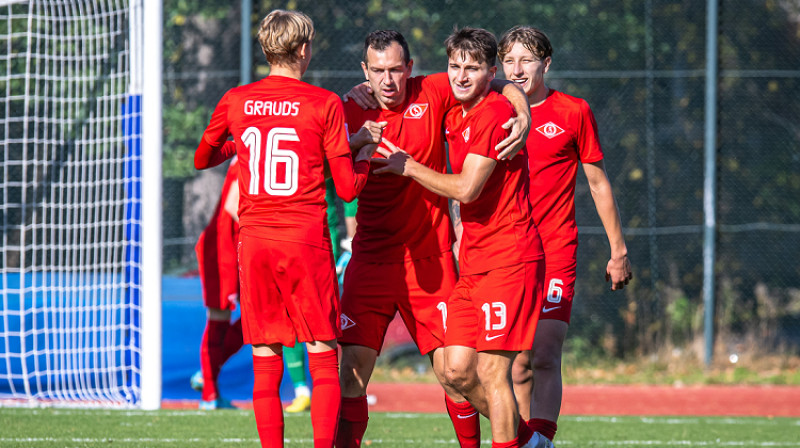 Oļegs Laizāns pēc kārtējiem vārtiem. Foto: Zigismunds Zālmanis, Riga FC