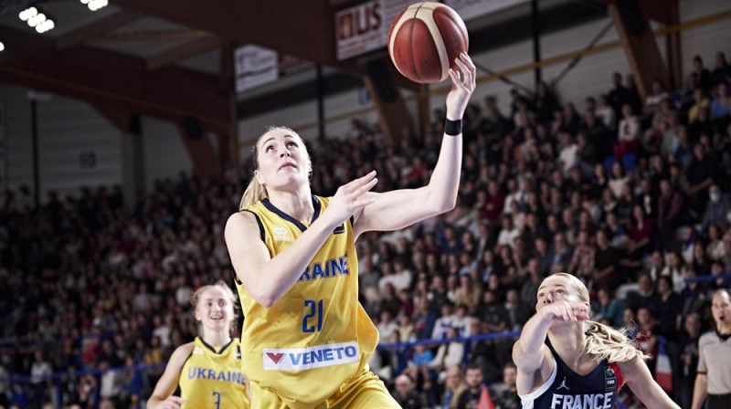 Tetjana Jurkevičus 2022. gada 27. novembrī Roānā. Foto: EuroBasket Women