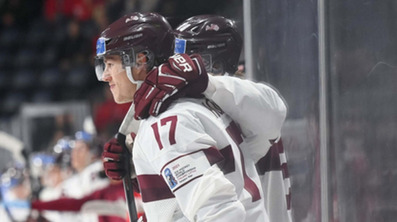 Bogdans Hodass Latvijas U20 izlasē. Foto: IIHF